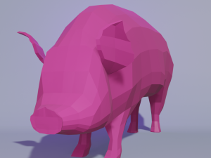Low poly pink pig 3D Model