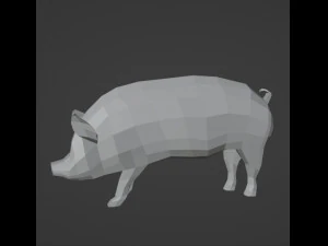 Low poly pink pig 3D Model