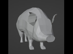 Low poly pink pig 3D Model