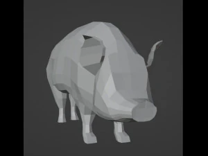Low poly pink pig 3D Model