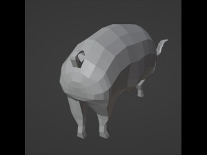 Low poly pink pig 3D Model