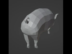 Low poly pink pig 3D Model