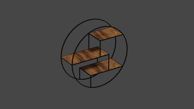 Wooden Wall Shelf Modelo 3D .c4d .max .obj .3ds .fbx .stl .blend