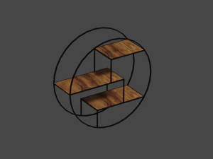 木製ウォールシェルフ 3Dモデル