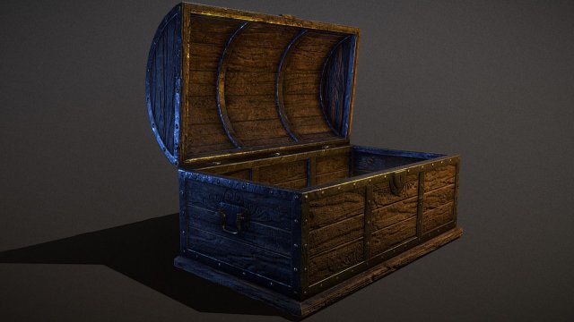 Wooden Coffer - low poly 3D Модель .c4d .max .obj .3ds .fbx .stl .blend 