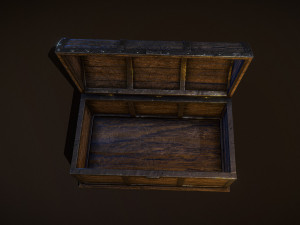 Wooden Coffer - low poly 3D Модель