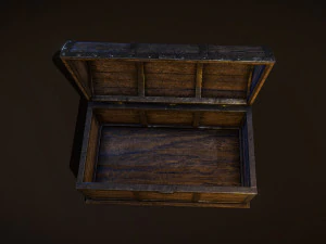 Wooden Coffer - low poly 3D Model
