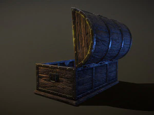 Wooden Coffer - low poly 3D Model