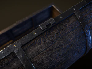 Wooden Coffer - low poly 3D Model