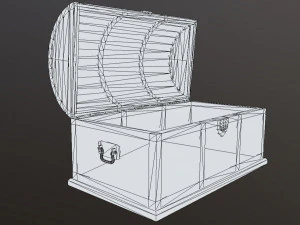 Wooden Coffer - low poly 3D Model