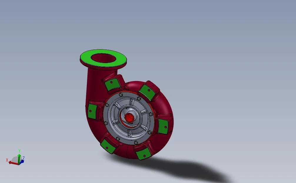 Centrifugal pump volute casing with impeller 3D Model .c4d .max .obj .3ds .fbx .stl .blend 
