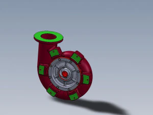 Centrifugal pump volute casing with impeller 3D Model