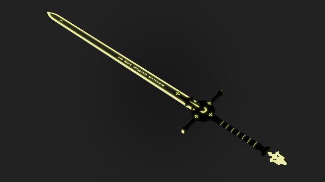 Holy Sword 3D Модель .c4d .max .obj .3ds .fbx .stl .blend 