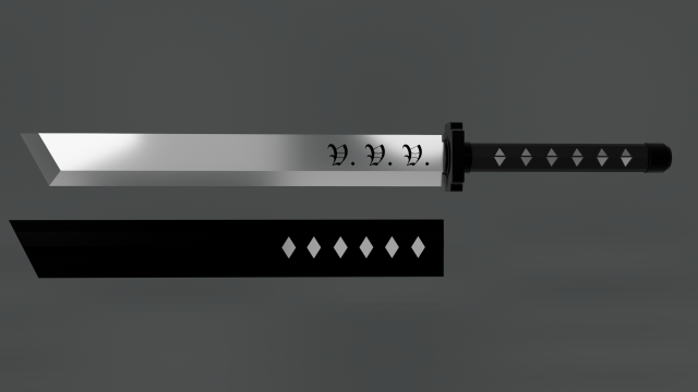 Shinobi short sword 3D Model .c4d .max .obj .3ds .fbx .stl .blend 