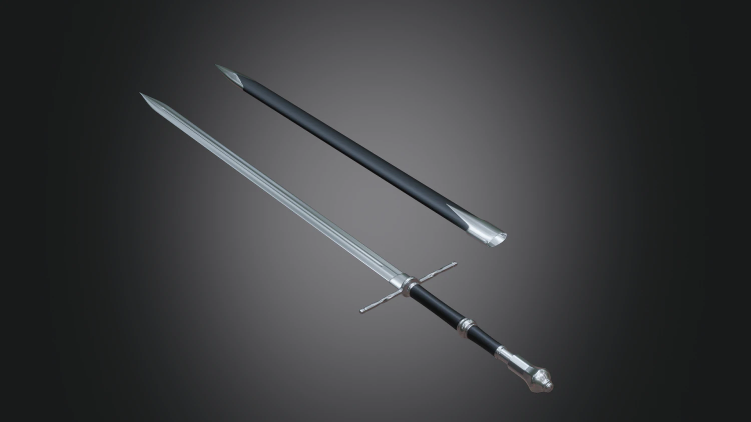 Bastard Sword 3D Model .c4d .max .obj .3ds .fbx .stl .blend 