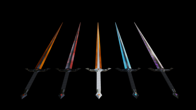 Collection Dragon piercing sword Modelo 3D .c4d .max .obj .3ds .fbx .stl .blend 