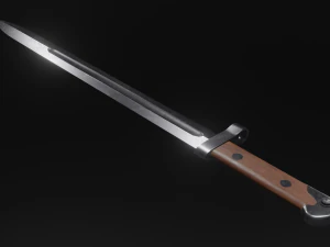 Couteau &agrave; ba&iuml;onnette low-poly Modèle 3D