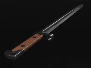 Bayonet knife low-poly 3D मॉडल