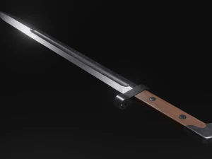 Bayonet knife low-poly 3D Model