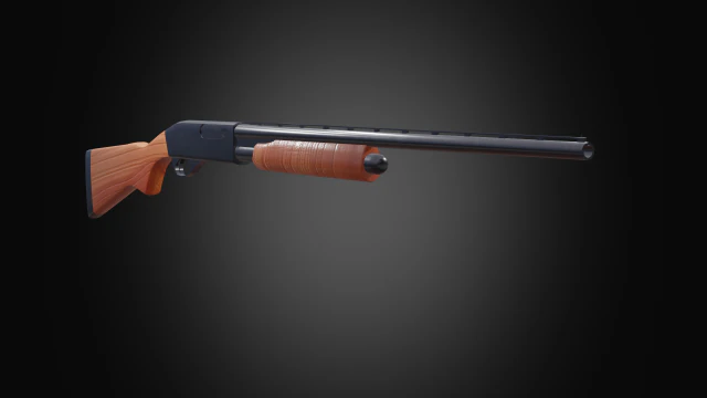 Strzelba Remington 870 low-poly Model 3D .c4d .max .obj .3ds .fbx .stl .blend 