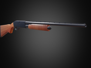 Shotgun Remington 870 low-poly 3D Model