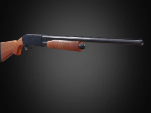 Fusil de chasse Remington 870 low-poly Modèle 3D