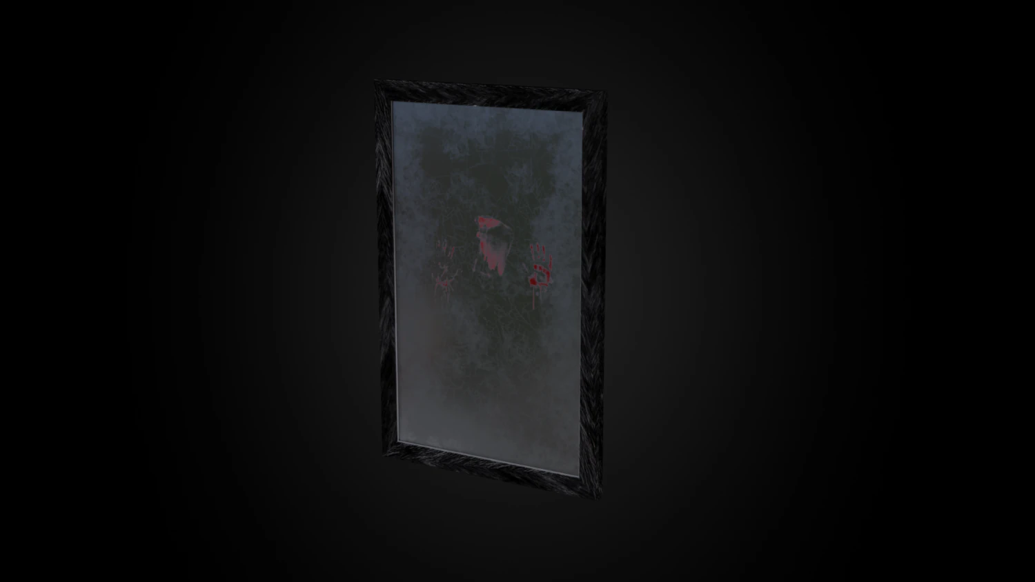 Old bloody shabby cracked mirror Low-poly 3D Model .c4d .max .obj .3ds .fbx .stl .blend 