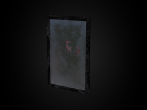 Old bloody shabby cracked mirror Low-poly Modelo 3D