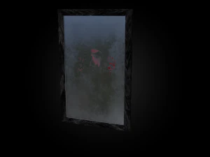 Old bloody shabby cracked mirror Low-poly 3D Model