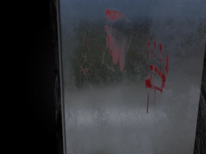 Old bloody shabby cracked mirror Low-poly 3D Model