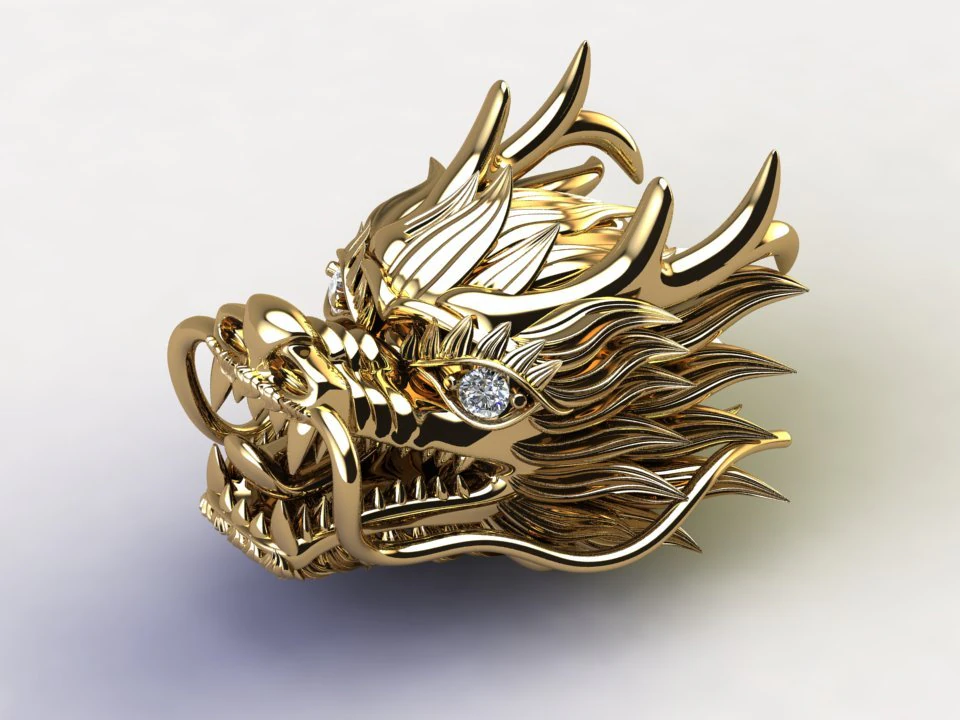 Dragon China Head 3D Model .c4d .max .obj .3ds .fbx .stl .blend 