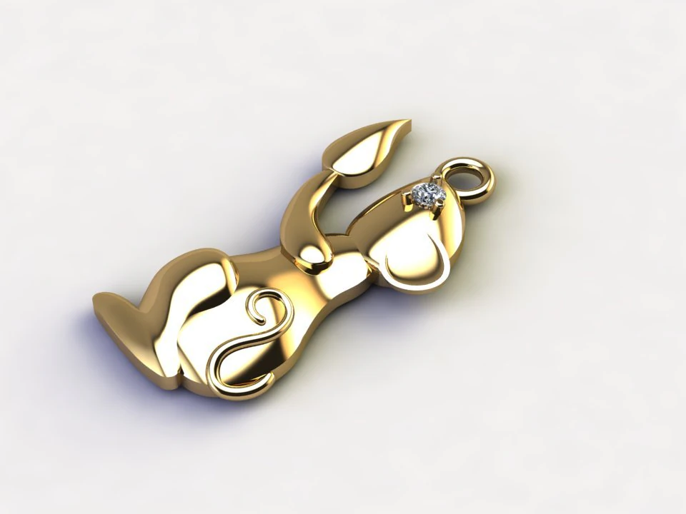 Mouse Pendant 3D Model .c4d .max .obj .3ds .fbx .stl .blend 