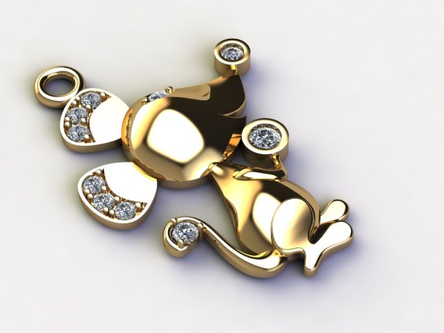 Mouse Pendant 3d cad file 3Dモデル .c4d .max .obj .3ds .fbx .stl .blend