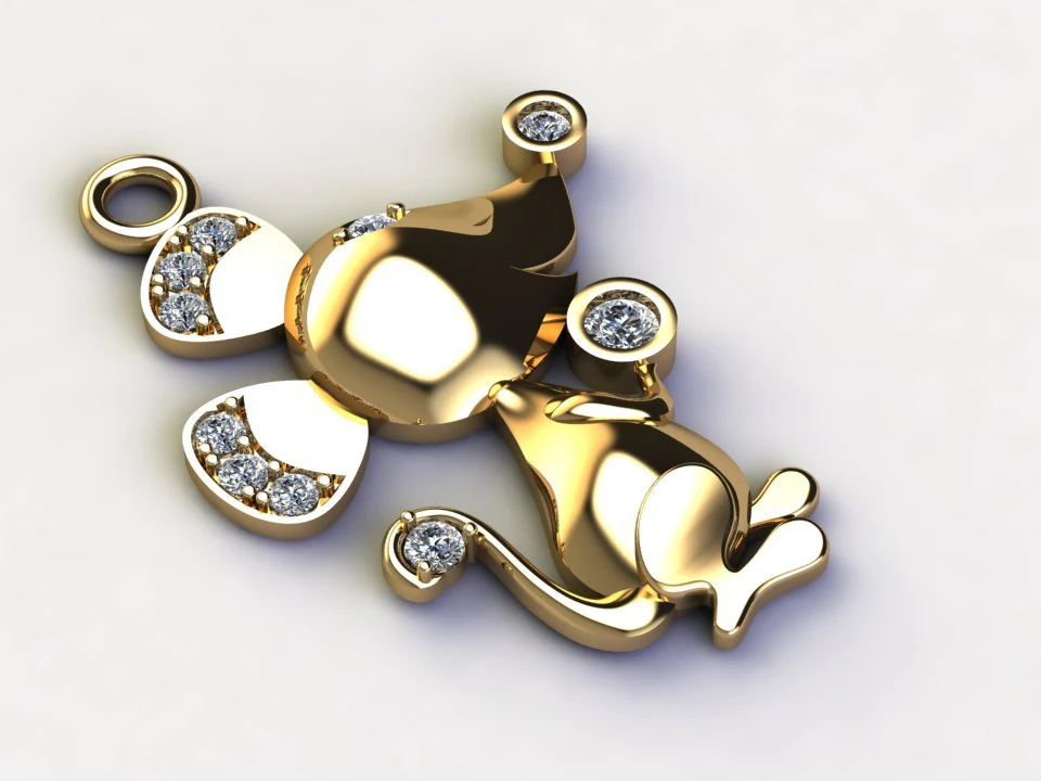 Mouse Pendant 3d cad file 3D Model .c4d .max .obj .3ds .fbx .stl .blend 