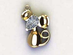 File cad del ciondolo del mouse Modello 3D