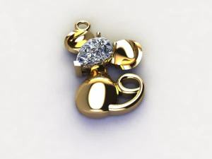 Mouse pendant cad file 3D Model