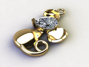 Mouse pendant cad file 3D Model