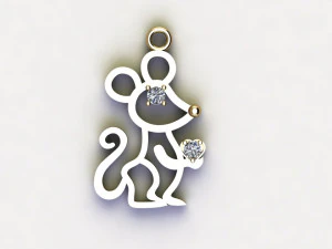 Mouse pendant cad file 3D Model