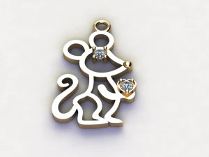 Mouse pendant cad file 3D Model