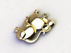 Mouse Pendant jewelry 3D Model