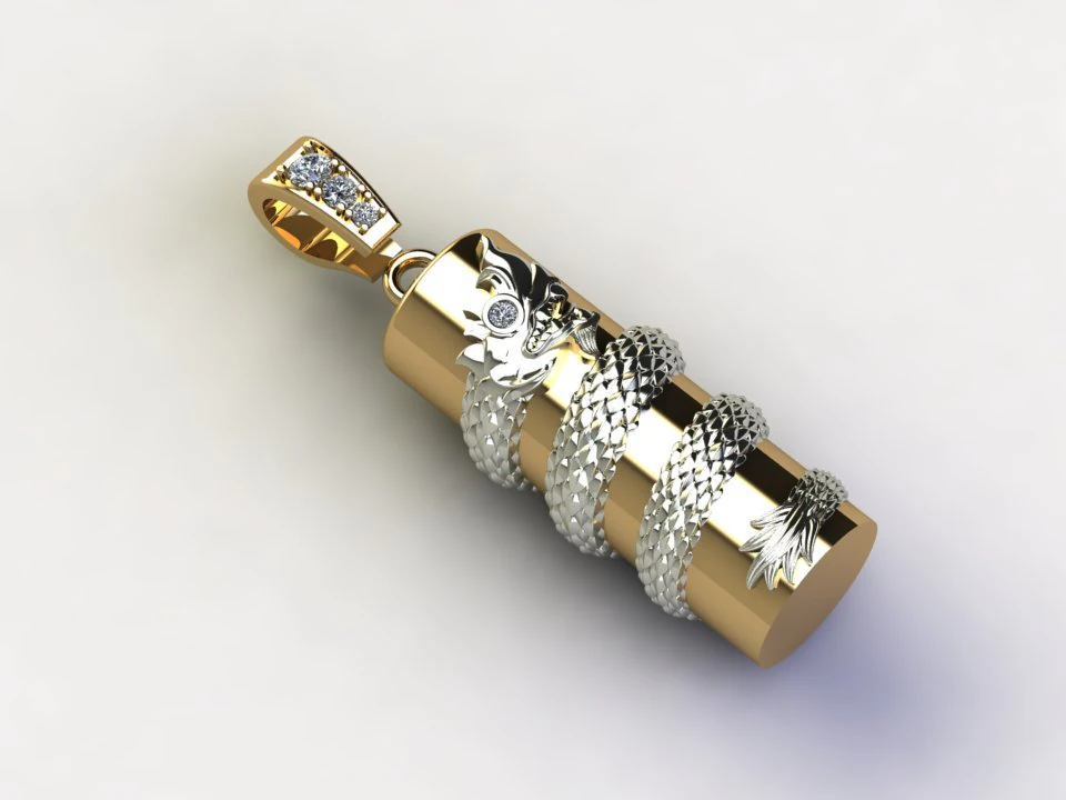 Dragon Pendant 3D Model .c4d .max .obj .3ds .fbx .stl .blend 