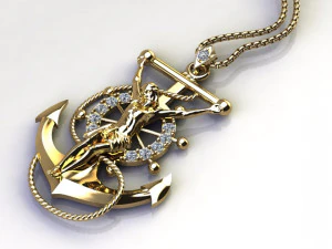 イエスペンダントゴールドライト 3Dモデル