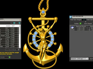 Jesus Pendant Gold Light 3D Model