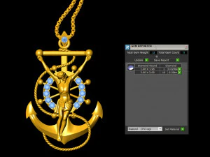 Jesus Pendant Gold Light 3D Model