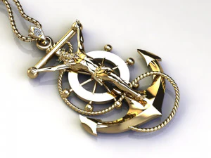 ジーザス ライト ゴールド ペンダント ジュエリー 3Dモデル