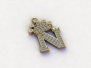 N Pendant Jewelry 3D Model