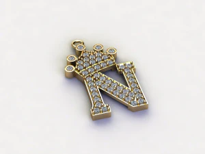 N Kolye Takı 3D Model