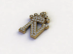 N Pendant Jewelry 3D Model