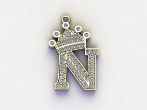 N Pendant Jewelry 3D 모델