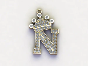 N Pendant Jewelry 3D Model